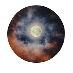 Dark Full Moonscape Midnight Scene Mini Round Pill Box by dflcprintsclothing