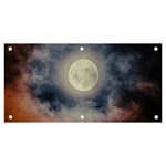 Dark Full Moonscape Midnight Scene Banner and Sign 6  x 3  Front