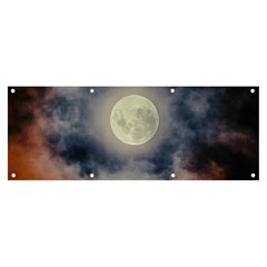 Dark Full Moonscape Midnight Scene Banner And Sign 8  X 3  by dflcprintsclothing