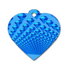 Diamond Pattern Dog Tag Heart (two Sides) by Sparkle