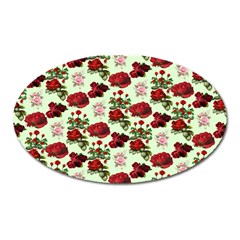 Flowers Pattern Oval Magnet by Sparkle