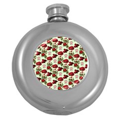 Flowers Pattern Round Hip Flask (5 Oz) by Sparkle