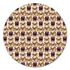 Pugs Magnet 5  (round) by Sparkle