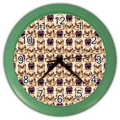 Pugs Color Wall Clock by Sparkle