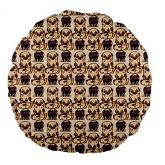 Pugs Large 18  Premium Flano Round Cushions by Sparkle