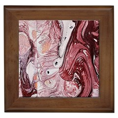 Cora; Abstraction Framed Tile by kaleidomarblingart