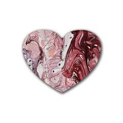 Cora; Abstraction Rubber Heart Coaster (4 Pack) by kaleidomarblingart