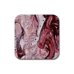 Cora; Abstraction Rubber Coaster (square) by kaleidomarblingart