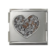 Floral Surface Print Design Mega Link Heart Italian Charm (18mm) by dflcprintsclothing