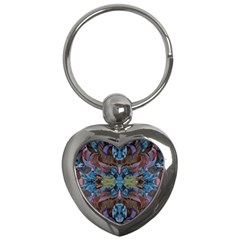 Marbled Confetti Symmetry Key Chain (heart) by kaleidomarblingart