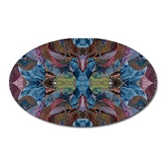 Marbled Confetti Symmetry Oval Magnet by kaleidomarblingart