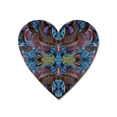 Marbled Confetti Symmetry Heart Magnet by kaleidomarblingart