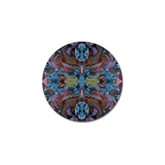 Marbled Confetti Symmetry Golf Ball Marker by kaleidomarblingart