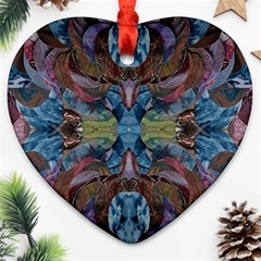 Marbled Confetti Symmetry Heart Ornament (two Sides) by kaleidomarblingart