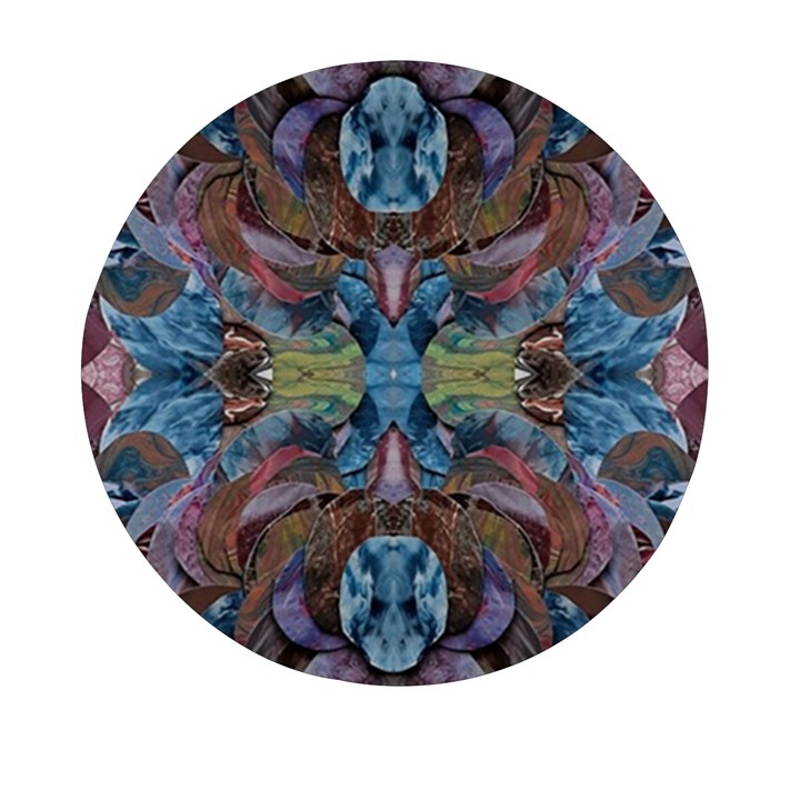 Marbled confetti symmetry Mini Round Pill Box