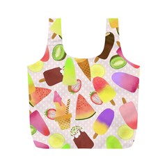 Ice Cream Pink Full Print Recycle Bag (M)