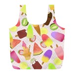 Ice Cream Pink Full Print Recycle Bag (L) Front