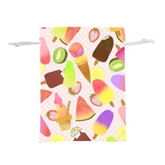 Ice Cream Pink Lightweight Drawstring Pouch (M)