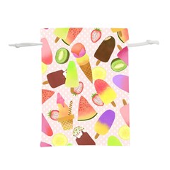 Ice Cream Pink Lightweight Drawstring Pouch (l)