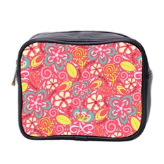 Whimsy Floral Pattern  Mini Toiletries Bag (two Sides) by PaperDesignNest