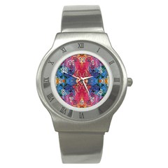 Firey Repeats I Stainless Steel Watch by kaleidomarblingart