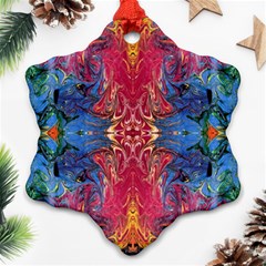 Firey Repeats I Snowflake Ornament (two Sides) by kaleidomarblingart