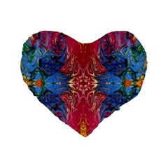 Firey Repeats I Standard 16  Premium Heart Shape Cushions by kaleidomarblingart