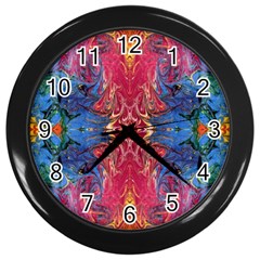 Firey Repeats I Wall Clock (black) by kaleidomarblingart