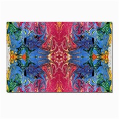 Firey Repeats I Postcard 4 x 6  (pkg Of 10) by kaleidomarblingart