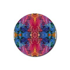 Firey Repeats I Rubber Coaster (round) by kaleidomarblingart