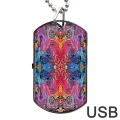 Firey Repeats I Dog Tag Usb Flash (two Sides) by kaleidomarblingart