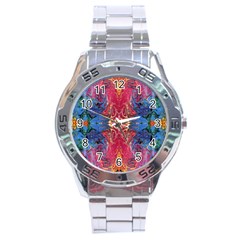 Firey Repeats I Stainless Steel Analogue Watch by kaleidomarblingart