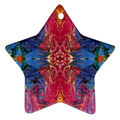 Firey Repeats I Star Ornament (two Sides) by kaleidomarblingart