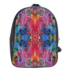 Firey Repeats I School Bag (large) by kaleidomarblingart