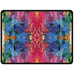 Firey Repeats I One Side Fleece Blanket (large) by kaleidomarblingart