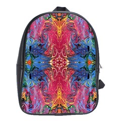 Firey Repeats I School Bag (xl) by kaleidomarblingart