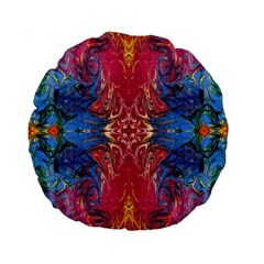 Firey Repeats I Standard 15  Premium Round Cushions by kaleidomarblingart