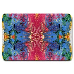 Firey Repeats I Large Doormat by kaleidomarblingart