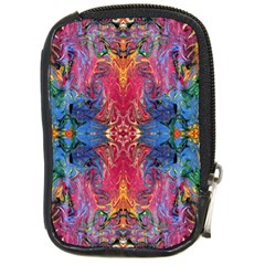 Firey Repeats I Compact Camera Leather Case by kaleidomarblingart