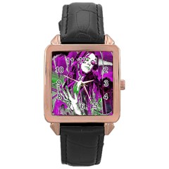 St  Cathy  Rose Gold Leather Watch  by MRNStudios