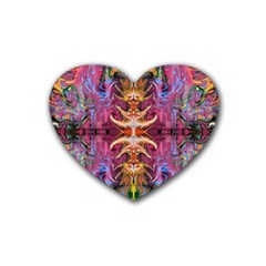 Firey Repeats Iv Rubber Heart Coaster (4 Pack) by kaleidomarblingart