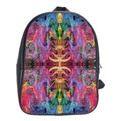 Firey Repeats Iv School Bag (large) by kaleidomarblingart