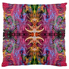 Firey Repeats Iv Large Cushion Case (two Sides) by kaleidomarblingart