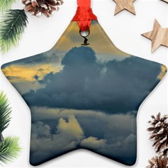 Bird Flying Over Stormy Sky Ornament (star) by dflcprintsclothing