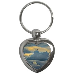 Bird Flying Over Stormy Sky Key Chain (heart) by dflcprintsclothing