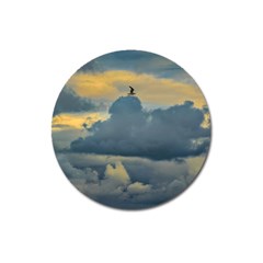 Bird Flying Over Stormy Sky Magnet 3  (round) by dflcprintsclothing