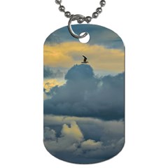 Bird Flying Over Stormy Sky Dog Tag (two Sides) by dflcprintsclothing