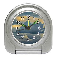 Bird Flying Over Stormy Sky Travel Alarm Clock