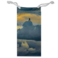 Bird Flying Over Stormy Sky Jewelry Bag by dflcprintsclothing