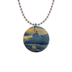 Bird Flying Over Stormy Sky 1  Button Necklace by dflcprintsclothing